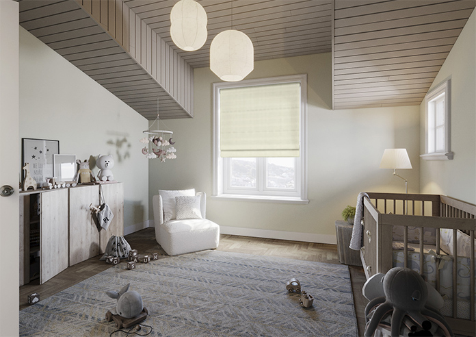 Shima Faux Silk, Oyster - Roman Blind - Image 6
